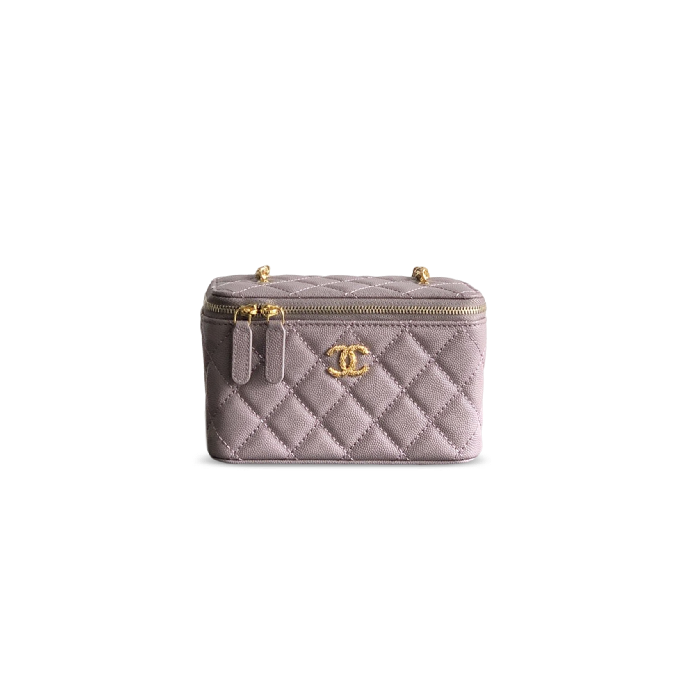 CHANEL MASTER VANITY CASE GRAINED CALFSKIN DIAMOND (17*9.5*8cm)